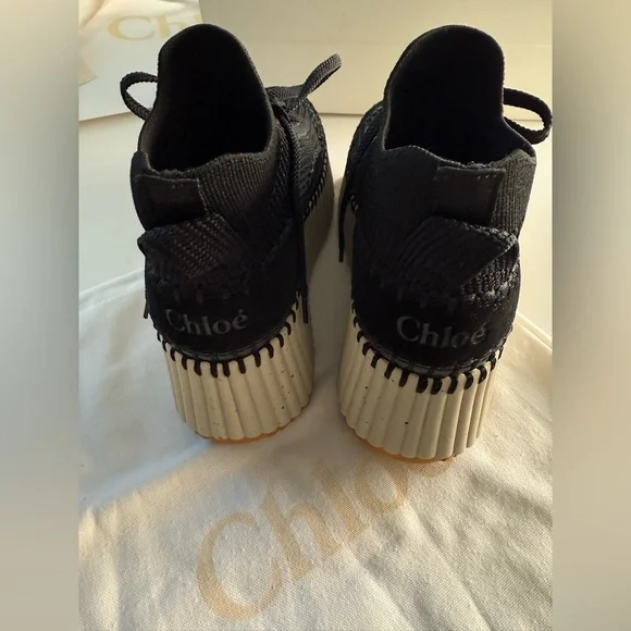 NWT CHLOE BLACK SNEAKERS - Picture 3 of 11